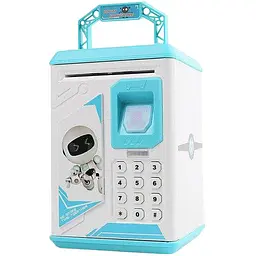 Сейф скарбничка A-Toys Bodyguard з кодовим замком та відбитком пальця з ультрафіолетом біло-блакитний (1522737215) - мініатюра 2