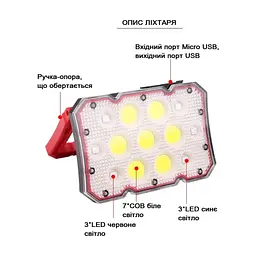 Ліхтар Quantum worklight Worker 15W COB+LED з функ Power Bank (QM-FL2030) - мініатюра 3