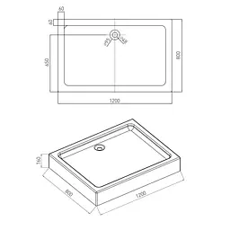 Душовий піддон Volle Nemo 120x80 10-22-171tray - мініатюра 2