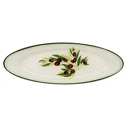 Блюдо Viva Olive овальне 30 см біле/оливковий(BT0012)