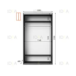 Шафа-купе Idea серія 9 120 x 60 x 210 см Антрацит - мініатюра 2