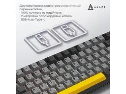 Клавіатура Ajazz AK820 MAX Magnetic Switch Black/Gray/Yellow RGB (AK820MAX-WM-BGY) - мініатюра 6