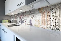 Кухонний фартух Ексклюзив вінілова наклейка ПВХ текстова Абстракція Сірий 60х250 см Happy Pocket Z180784 - мініатюра 6