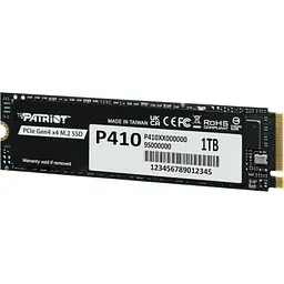 Твердотільний накопичувач SSD 1Tb, P410, PCI-E 4.0 x4, M.2 2280, 3D TLC, 5000/4500 МБ/с Patriot teh0019772 - мініатюра 4