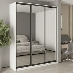 Шафа-купе тридверна MebelStar Комбо BG 3 Дзеркала 190x60x240 см Аляска білий (MBS-9779)