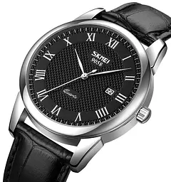 Наручний годинник чоловічий Skmei 9058 Black Man Stainless Steel, 9058SBK-B (18411) - мініатюра 3
