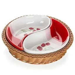 Набір сервірувальний в кошику Banquet Red Poppy 2 шт. х 20.5 см