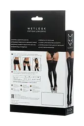 Панчохи Glossy Eliza wetlook M (чорний) - мініатюра 9