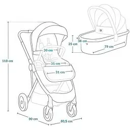 Коляска Lionelo Amber Plus 2 в 1 Beige Sand (LO-AMBER PLUS 2IN1 BEIGE SAND) - мініатюра 2