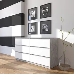 Комод Vays R-7, 6 шухляд без ручок, ЛДСП, 140×40×75 см - для дому, офісу, вітальні, спальні - мініатюра 10
