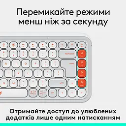 Клавiатура бездротова Logitech Pop Icon Keys Off White (920-013072) - мініатюра 6
