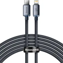 Кабель Baseus Lightning USB Type-C to Lightning Crystal Shine Series 20W 2m Black (CAJY000301)