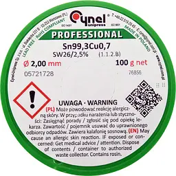Припій без свинцю CYNEL Ø2 мм (76856) - мініатюра 2