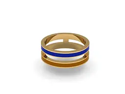 Каблучка з жовтого золота з емаллю 22 K-0001 - мініатюра 5
