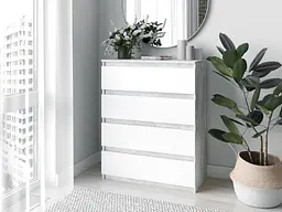 Комод Moreli T-215 на 4 ящики 800х980х400 мм Бетон/Білий (mo-t215-white-sonoma) - мініатюра 2