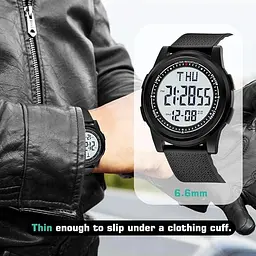 Aswan watch Цифровий годинник для чоловіків з будильником, світлом, датою, секундоміром, подвійним часом - мініатюра 2