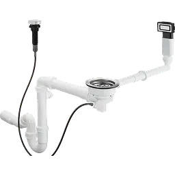 Сифон для мийки зі сталі Hansgrohe D14-11 Automatic із переливом на одну чашу Stainless Steel 43931800