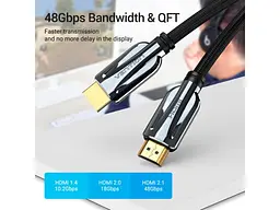 Кабель Vention HDMI to HDMI v2.1 3m Black (AALBI) - мініатюра 9