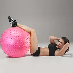 М'яч для фітнесу (фітбол) Cornix 65 см масажний Anti-Burst Pink XR-0485 - мініатюра 5