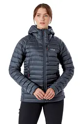 Пуховик жіночий rab Microlight Alpine Long Jacket Womens 14 Темно-сірий