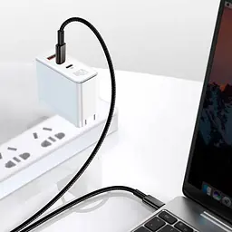 Кабель Baseus Tungsten Gold Fast Charging Data USB-C to USB-C 240W 1m Black (CAWJ040001) [91517] - мініатюра 4