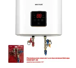 Водонагрівач Mixxus EWH-13100 CUBE WET(V) 100 л, 2,0 кВт, "мокрий" ТЕН, вертикальний, квадратний, білий (WH0613) - мініатюра 4