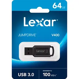 USB флеш накопичувач Lexar 64GB JumpDrive V400 Black USB 3.0 (LJDV400064G-BNBNG) - мініатюра 4
