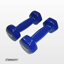 Гантель для фітнесу 1.5 кг EasyFit із вініловим покриттям синя - мініатюра 4
