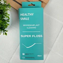 Зубна нитка Healthy Smile Суперфлос для чищення брекетів, мостів та імплантів, 50 шт - мініатюра 4