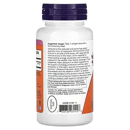 Натуральная добавка NOW Ubiquinol 100 mg, 60 капсул - мініатюра 3