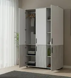 Шафа для одягу Doros Торн Сосна Натті/Сірий 3 ДСП (штанга) 135х51.6х200 (44900511) - мініатюра 1