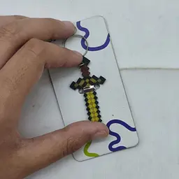 Брелок 3D-печать "Minecraft Sword Tool / Меч Keychain Золотой" - миниатюра 2