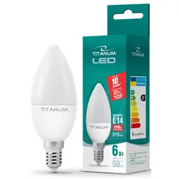 Лампочка TITANUM C37 6W E14 4100K 220V (TLС3706144) - мініатюра 2