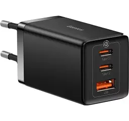 Мережевий зарядний пристрій Baseus GaN5 Pro Fast Charger 2Type-C+USB 65W + Cable Type-C to Type-C CCGP120201 Black - мініатюра 3