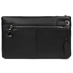 Шкіряний клатч для чоловіків чорний John McDee 24х5х14.5 см sum0028465 - мініатюра 3