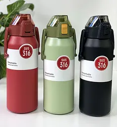 Термос "SUS 316", зелений 1300 мл (з поїлкою)