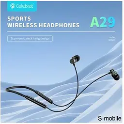 Бездротові навушники Celebrat A29 Bluetooth з потиличною дугою чорні - мініатюра 3