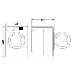Пральна машина Whirlpool фронтальна, 10кг, 1400, A+++, 60см, дисплей, пара, інвертор, люк чорний, білий (FFB10469BVUA) - мініатюра 8