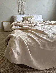 Покривало Zeintex Heaven муслінове бавовняне бежеве 180х230 см - мініатюра 4