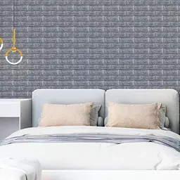 Самоклеюча 3D панель Sticker Wall у рулоні 19600x700x3мм Срібна Цегла R017-3-20 SW-00001197 - мініатюра 5