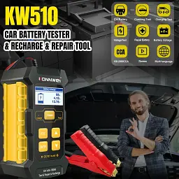 Автомобільний зарядний пристрій та тестер акумуляторів Konnwei KW510 цифровий аналізатор батарей 6V/12V, 4-100Ah (19506) - мініатюра 10