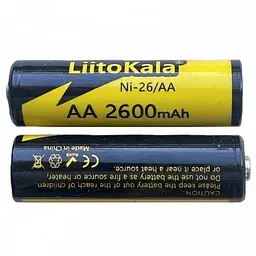 Акумулятор LiitoKala Ni-26/AA 1.2V AA 2600mAh NiMH (Чорний з жовтим) - мініатюра 4