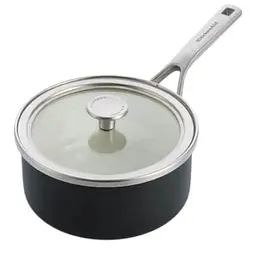 Ківш з кришкою KitchenAid Steel Core, 20 см, 2,4 л, матовий чорний - мініатюра 1