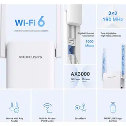 Точка доступу Mercusys WiFi ME80X AX3000 (ME80X) - мініатюра 8