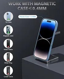 Бездротова зарядна станція REOKILY MagSafe 3-в-1 для iPhone, Apple Watch та AirPods - мініатюра 2