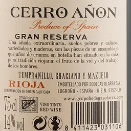 Вино Bodegas Olarra Cerro Anon Gran Reserva, червоне, сухе, 14%, 0,75 л (7065) - мініатюра 3