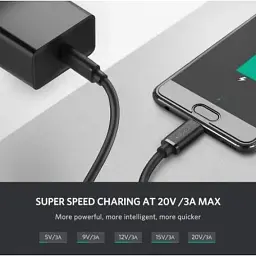 Дата кабель USB-C to USB-C 1.0m US286 3A Black Ugreen (50997) - мініатюра 4