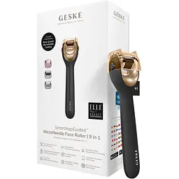 Электронный ролик для лица с микроиглами GESKE MicroNeedle Face Roller 9 в 1 серый