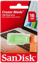 Флеш-накопичувач Sandisk Flash USB 2.0 Cruzer Blade 16Gb Green Electric (SDCZ50C-016G-B35GE) - мініатюра 2