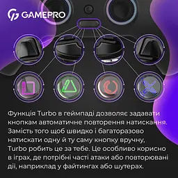 Геймпад GamePro GPS20BDOC 2.4G/BT 5.1/USB бездротовий із зарядною станцією Switch/PS/PC/iOS/Android RGB Black (GPS20BDOC) - мініатюра 19